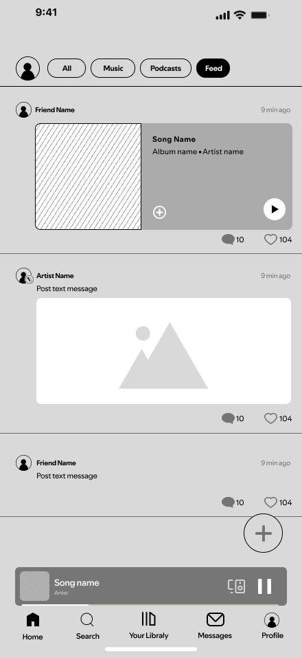 Feed Wireframe