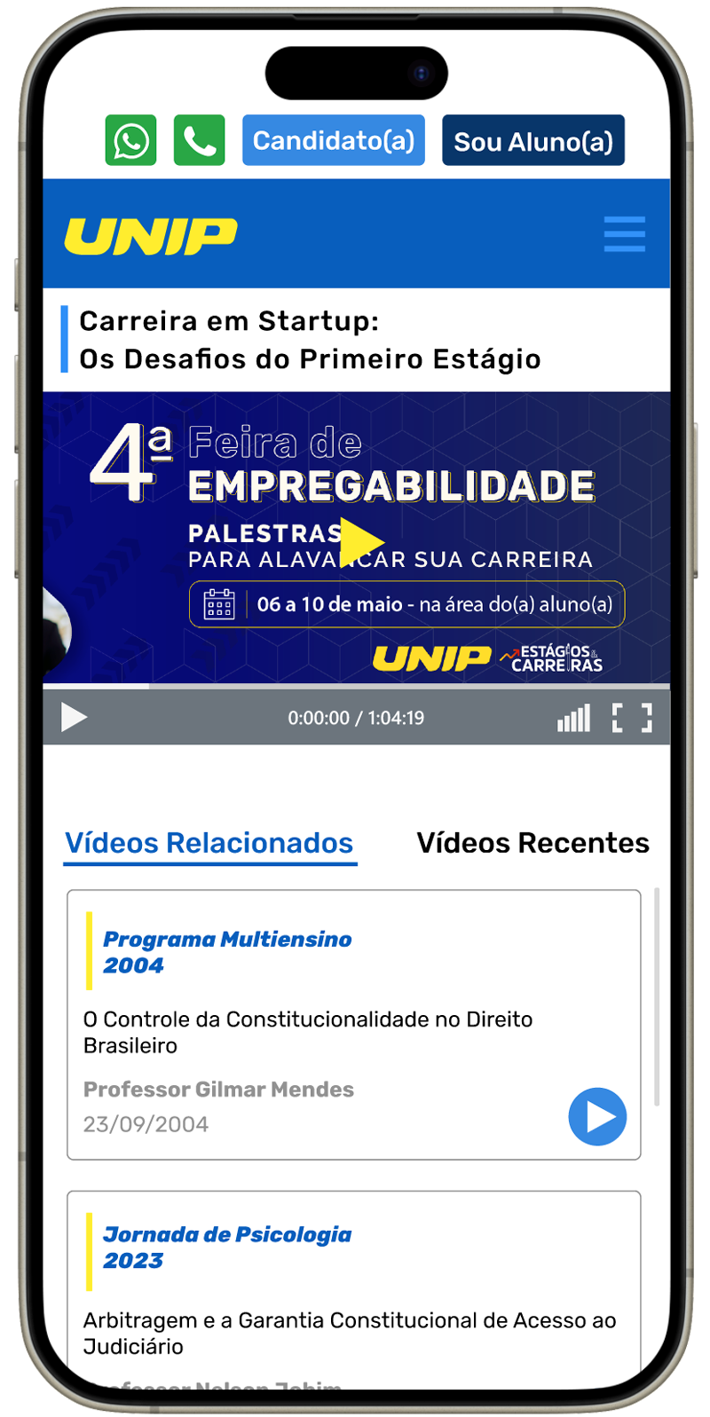 Design mobile da TV Web